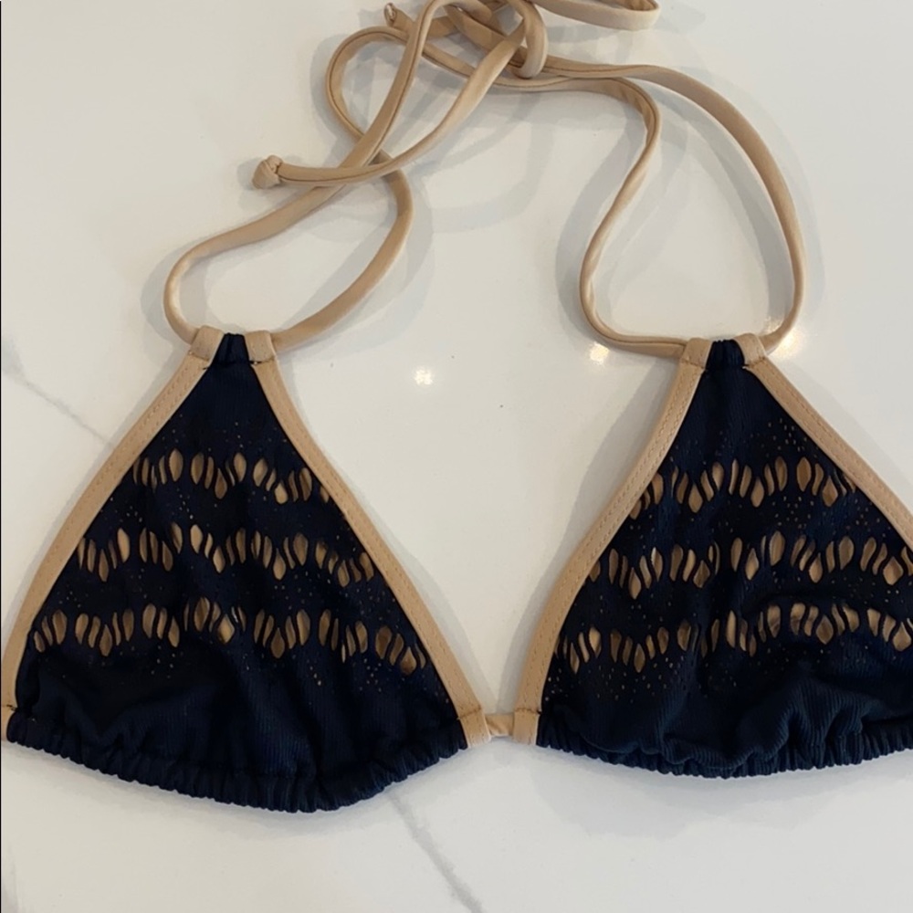 L*space Black and Tan bikini top